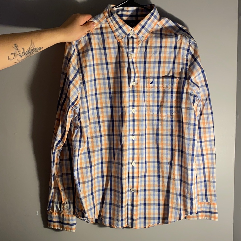 Nautica Mens Button Up Long Sleeve